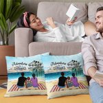 Taie d'oreiller personnalisée Plage Camping Adventure Is Out There Let's Find It Cadeau d'anniversaire Cadeau de Saint-Valentin