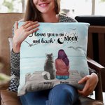 Gepersonaliseerd I Love You To The Moon And Back Kussenhoes Verjaardag Kerstcadeau voor Hondenliefhebbers