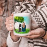Personalised Dog Mom Dad White and Color Inside Ceramic Mug with Name 11oz and 15oz Gift for Dog Lovers