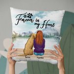 Funda de cojín personalizada Forever In My Heart Regalo de cumpleaños y Navidad para los amantes de los perros