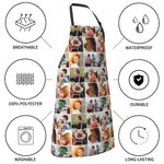 Personalized Waterproof 9 Photos Collage Apron with Front Pockets Birthday Housewarming Gift for Cooking Lover