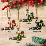 Personalisierte Acryl Feuerwehrmann Ornament doppelseitige Weihnachtsbaum Auto Home Dekoration Geburtstag Urlaub kreatives Geschenk für Feuerwehrmann
