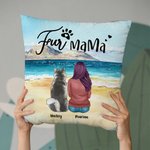Personalized Walking On A Golden Sandy Beach with My Beloved Dog Throw Pillow Cover Home Essentials Birthday Gift for Dog Lovers