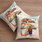 Personalized Playing with My Furry Friends Under The Maple Tree Throw Pillow Cover Birthday Christmas Gift for Dog Lovers