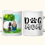 Personalised Dog Mom Dad White and Color Inside Ceramic Mug with Name 11oz and 15oz Gift for Dog Lovers