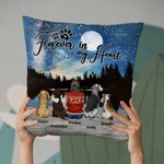 Personalized Forever In My Heart Throw Under Starry Sky Pillow Cover Birthday Christmas Gift for Dog Lovers