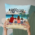 Funda de Almohada Familiar Personalizada Camping en la Playa Vamos de Camping Regalo de Navidad Regalo de San Valentín
