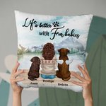 Personalised Colorful Life Is Better With Fur Baby Throw Pillow Cover Memorial Christmas Gift for Pet Owners