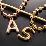 Collar personalizado unisex de cadena de bolas con iniciales de burbujas de gran tamaño Regalo de cumpleaños del Día del Padre para el amante del hip-