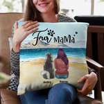 Personalized Walking On A Golden Sandy Beach with My Beloved Dog Throw Pillow Cover Home Essentials Birthday Gift for Dog Lovers