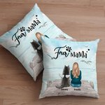 Taie d'oreiller personnalisée Enjoying Seaside Scenery with Furry Babies Cadeau d'anniversaire et de Noël pour les amoureux des chiens