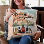 Personalised Life Is Better With Fur Baby Maple Leaves Throw Pillow Cover Birthday Gift for Dog Lovers