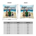 Personalised Walking On A Golden Sandy Beach with My Beloved Dog Throw Pillow Cover Birthday Gift for Dog Lover Owner