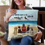 Gepersonaliseerd I Love You To The Moon And Back Kussenhoes Verjaardag Kerstcadeau voor Hondenliefhebbers