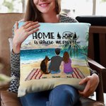 Personalized Beach Camping Throw Pillow Cover Home Is Where We Park It Christmas Gift Valentine's Day Gift