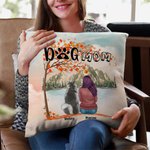 Personalizzato giocando con i miei amici pelosi sotto l'acero sfondo cuscino copertina compleanno regalo di Natale per gli amanti dei cani