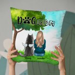 Gepersonaliseerd Sitting Under A Tree with Furry Friends Kussenhoes Verjaardag Kerstcadeau voor Hondenliefhebbers