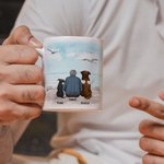 Personalised Dog Mom/Dad White and Color Inside Ceramic Mug with Name 11 oz and 15 oz Birthday Gift for Dog Lovers