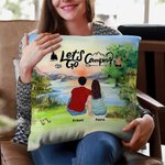 Funda de cojín de acampada familiar personalizada Vamos de acampada Regalo de cumpleaños Regalo de San Valentín para el salón