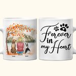 Personalised Forever in My Heart White and Colour Inside Ceramic Mug with Name 11oz 15oz Birthday Gift for Dog Lovers