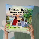 Funda Almohada Familiar Personalizada Amanecer Haciendo Recuerdos Un Camping A La Vez Cumpleaños Aniversario Regalo