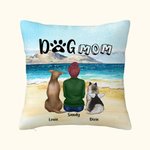 Personalised Walking On A Golden Sandy Beach with My Beloved Dog Throw Pillow Cover Birthday Gift for Dog Lover Owner