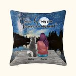 Personalized Once By My Side Forever In My Heart Starry Sky Throw Pillow Cover Birthday Christmas Gift for Dog Lovers