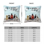 Funda de cojín personalizada Life Is Better With Dogs Regalo de cumpleaños y Navidad para los amantes de los perros