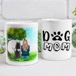 Personalised Dog Mom Dad White and Color Inside Ceramic Mug with Name 11oz and 15oz Gift for Dog Lovers