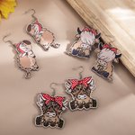 Personalisierte hölzerne Hochland Kuh Ohrringe Tropfen Ohrringe Tierschmuck Geburtstag Weihnachten Thanksgiving Geschenk für Kuh-Liebhaber