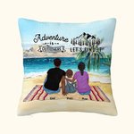 Taie d'oreiller personnalisée Plage Camping Adventure Is Out There Let's Find It Cadeau d'anniversaire Cadeau de Saint-Valentin