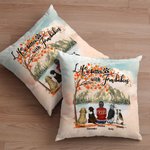 Personalised Life Is Better With Fur Baby Maple Leaves Throw Pillow Cover Birthday Gift for Dog Lovers