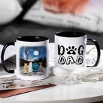 Personalised Dog Mom Dad White and Color Inside Ceramic Mug with Name 11oz 15oz Birthday Gift for Dog Lovers