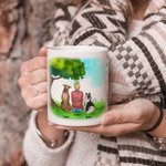 Personalized Fur Mama/Papa White and Color Inside Ceramic Mug with Name 11 oz and 15 oz Gift for Dog Lovers