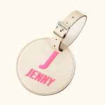 Etichette per bagagli personalizzate con nome e iniziale Etichetta rotonda per valigia con portacarte incorporato Regalo per gli amanti dei viaggi