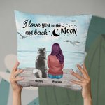 Gepersonaliseerd I Love You To The Moon And Back Kussenhoes Verjaardag Kerstcadeau voor Hondenliefhebbers