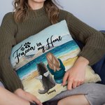 Personlig Forever In My Heart Beach Throw Pillow Cover Bursdagsgave til hundeelskere