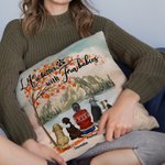 Personalised Life Is Better With Fur Baby Maple Leaves Throw Pillow Cover Birthday Gift for Dog Lovers