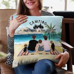 Funda de almohada personalizada para camping familiar en la playa Compañeros de acampada para toda la vida Regalo de cumpleaños Regalo de San Valentín