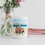 Personalised Dog Mom/Dad White and Color Inside Ceramic Mug with Name 11 oz and 15 oz Gift for Dog Lovers