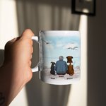 Personalised Dog Mom/Dad White and Color Inside Ceramic Mug with Name 11 oz and 15 oz Birthday Gift for Dog Lovers