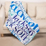 Personalized Soft Flannel Name Family Blanket Word Cloud Art Design Blanket