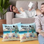 Funda de cojín de acampada personalizada para la familia Creando recuerdos de acampada en acampada Regalo de cumpleaños Regalo de San Valentín