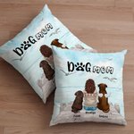 Personalized Enjoying Seaside Scenery with Furry Friends Throw Pillow Cover Birthday Gift for Dog Lovers Owner