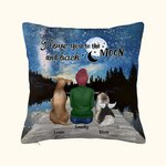 Personalisierte Ich liebe dich zum Mond und zurück Sternenhimmel werfen Kissen Abdeckung Geburtstag Weihnachten Geschenk für Hundeliebhaber