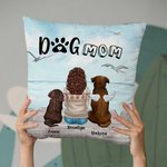 Personalized Enjoying Seaside Scenery with Furry Friends Throw Pillow Cover Birthday Gift for Dog Lovers Owner