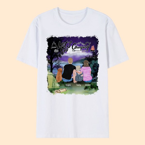Henkilökohtainen Let Us Go Camping Aikuisten T-paita ja Kid T-paita Syntymäpäivä Vuosipäivä Lahja perheelle