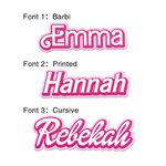 Personalized Holographic Dolly Name Sticker Vinyl Decal Water Resistant Adhesive Label Tumbler Decoration Birthday Christmas Gift for Pink Doll Lover