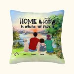 Funda de Almohada Familiar Personalizada Home Is Where We Park It Regalo de Cumpleaños Regalo de San Valentín para el Salón