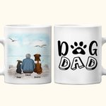 Personalised Dog Mom/Dad White and Color Inside Ceramic Mug with Name 11 oz and 15 oz Birthday Gift for Dog Lovers